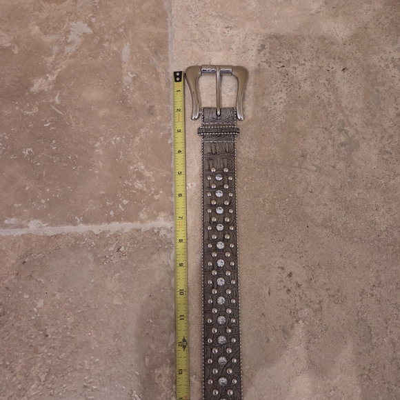 Guess Gray Rhinestone Embellished Belt - Picture 12 of 14